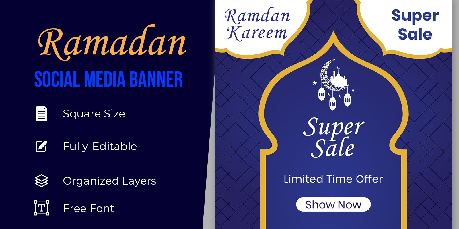 Ramadan Holiday Celebration Sale Social Media Banner