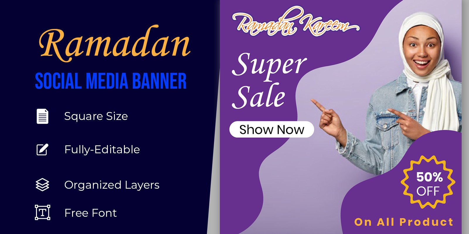 Mubarak Ramadan Islam Celebration Sale Banner