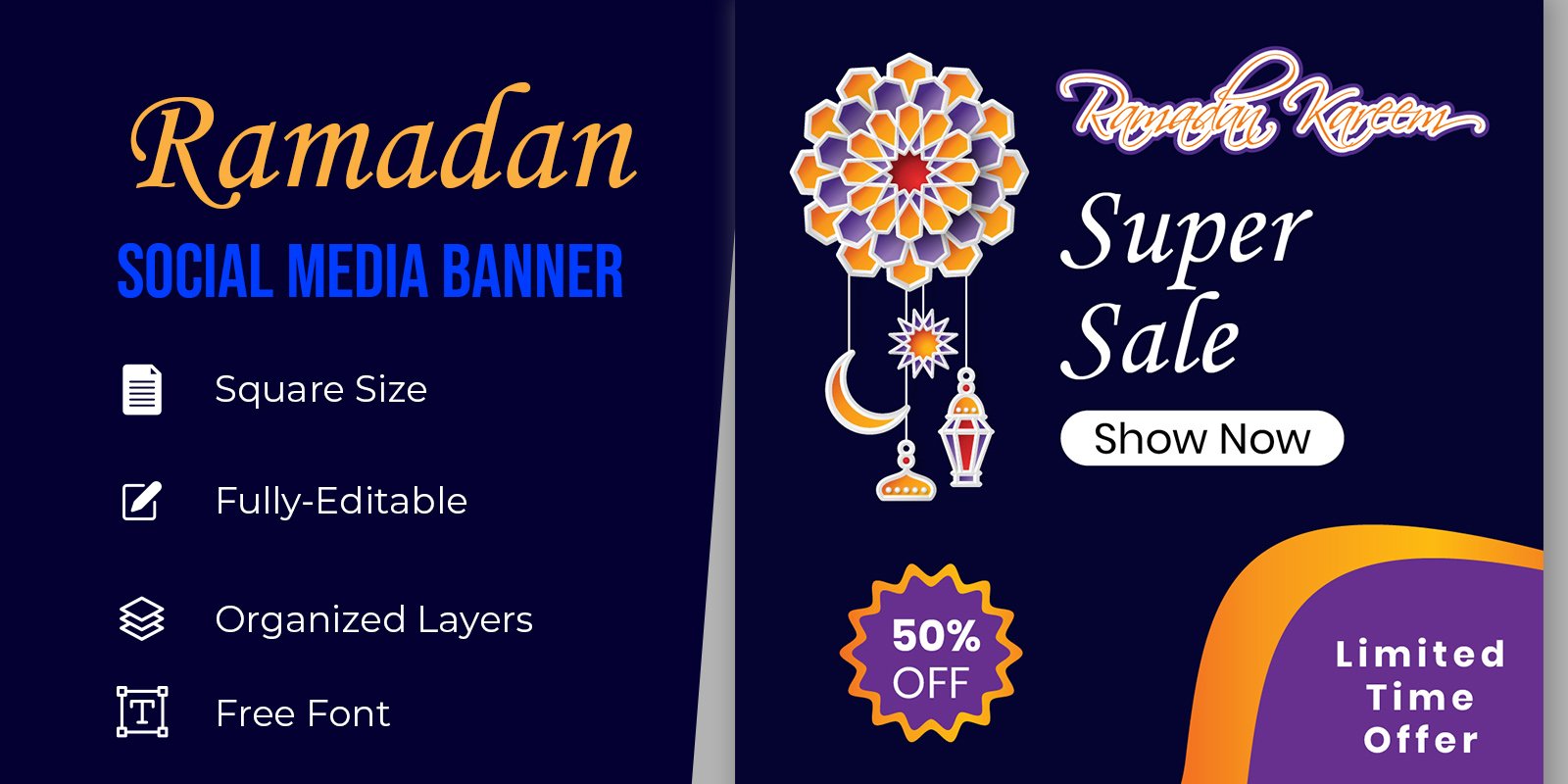 Ramadan Islamic Celebration Sale Social Media Banner