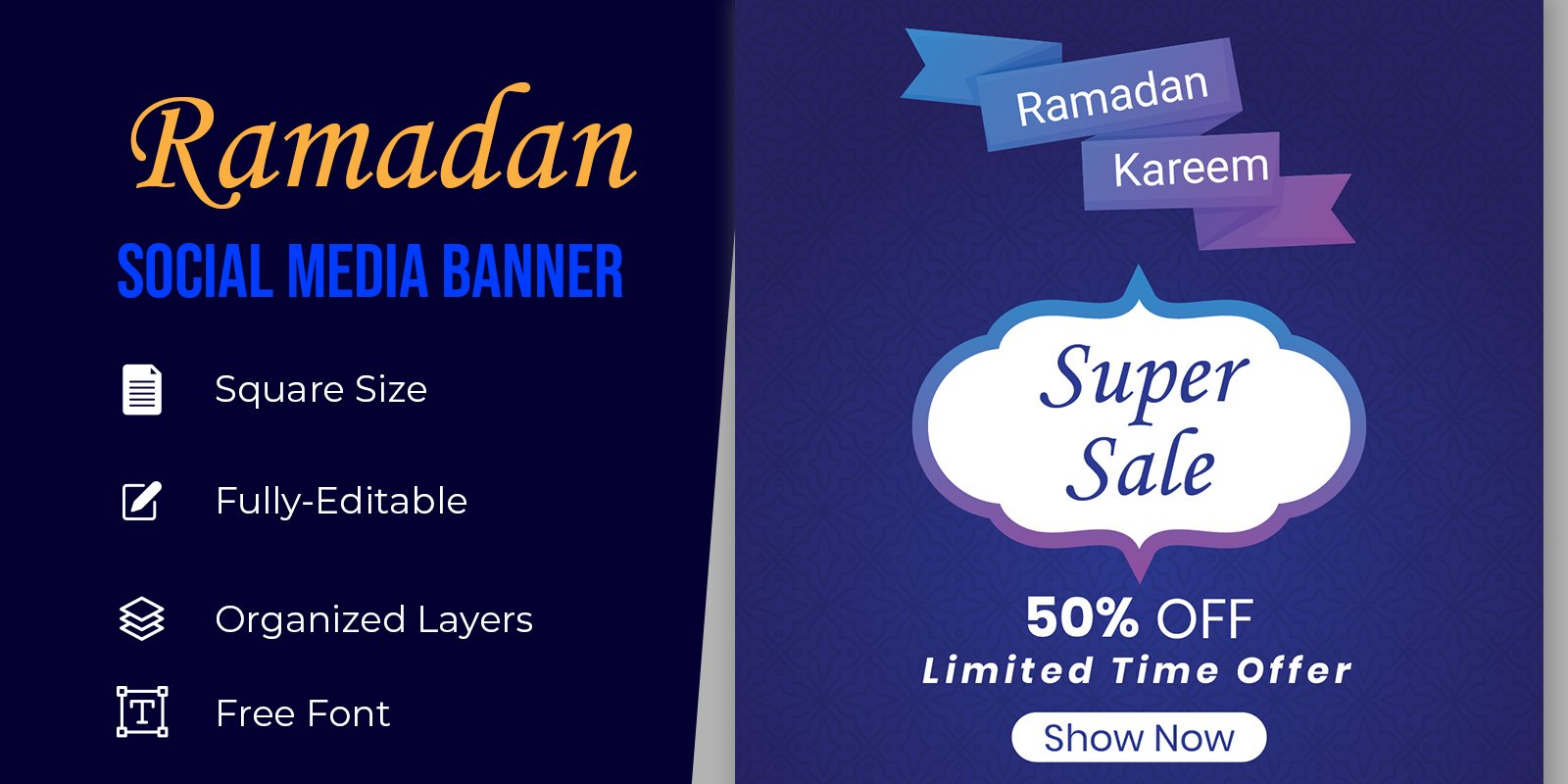 Ramadan Sale Social Media Greeting Banner