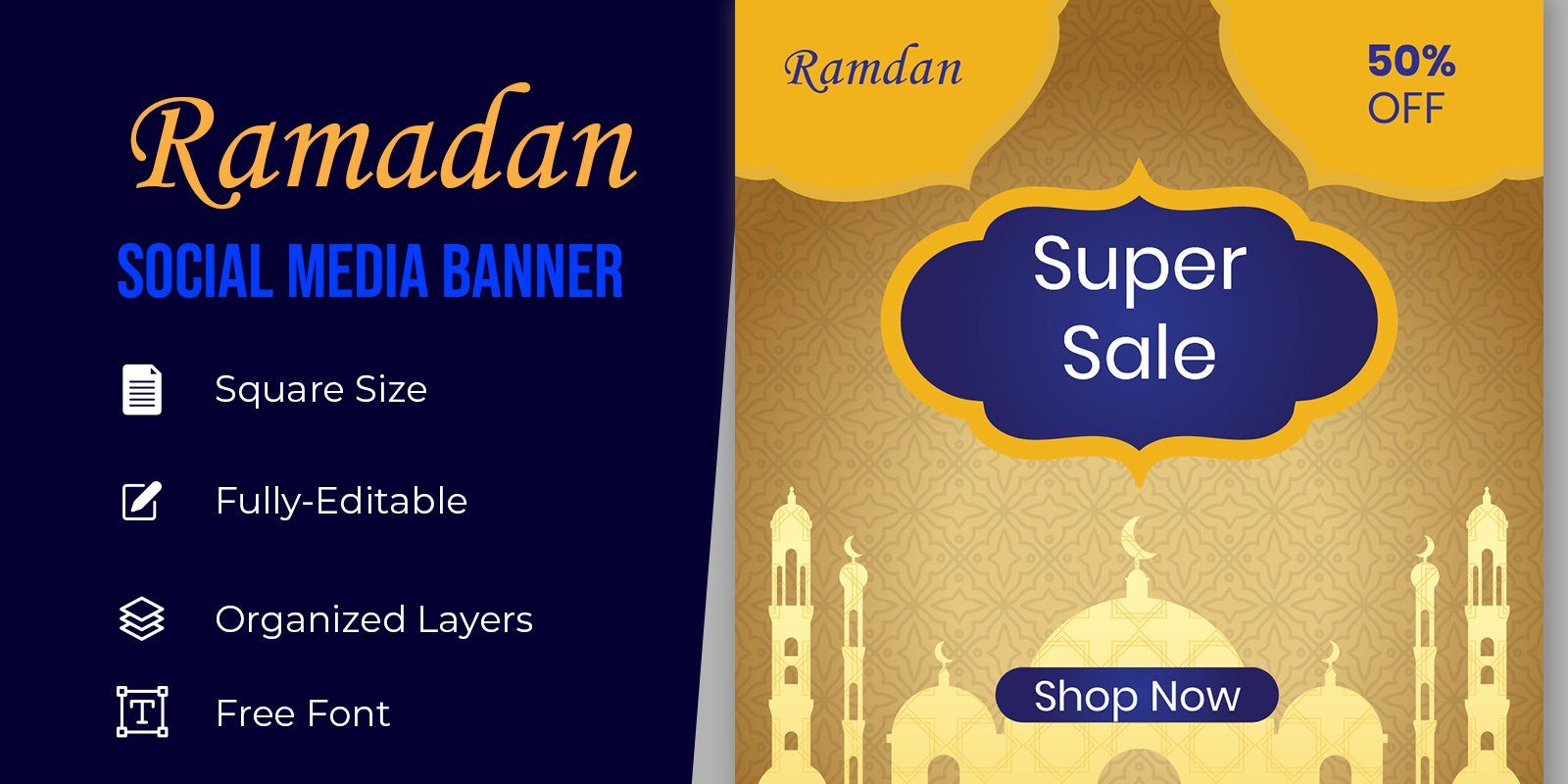 Ramadan Religion Celebration Sale Social Media Banner