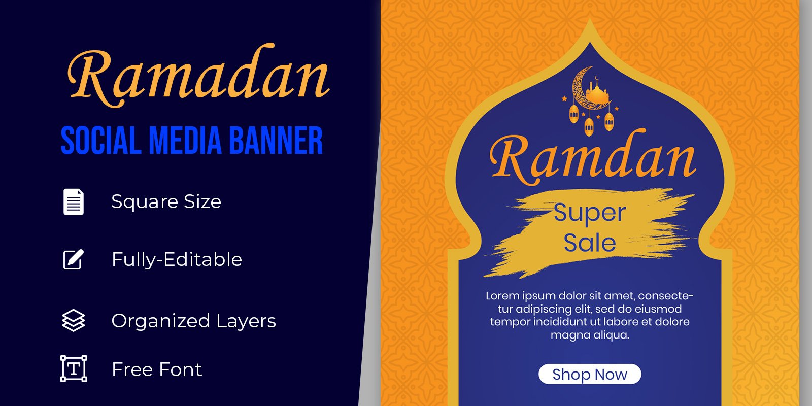 Traditional Ramadan Celebration Sale Social Media Banner