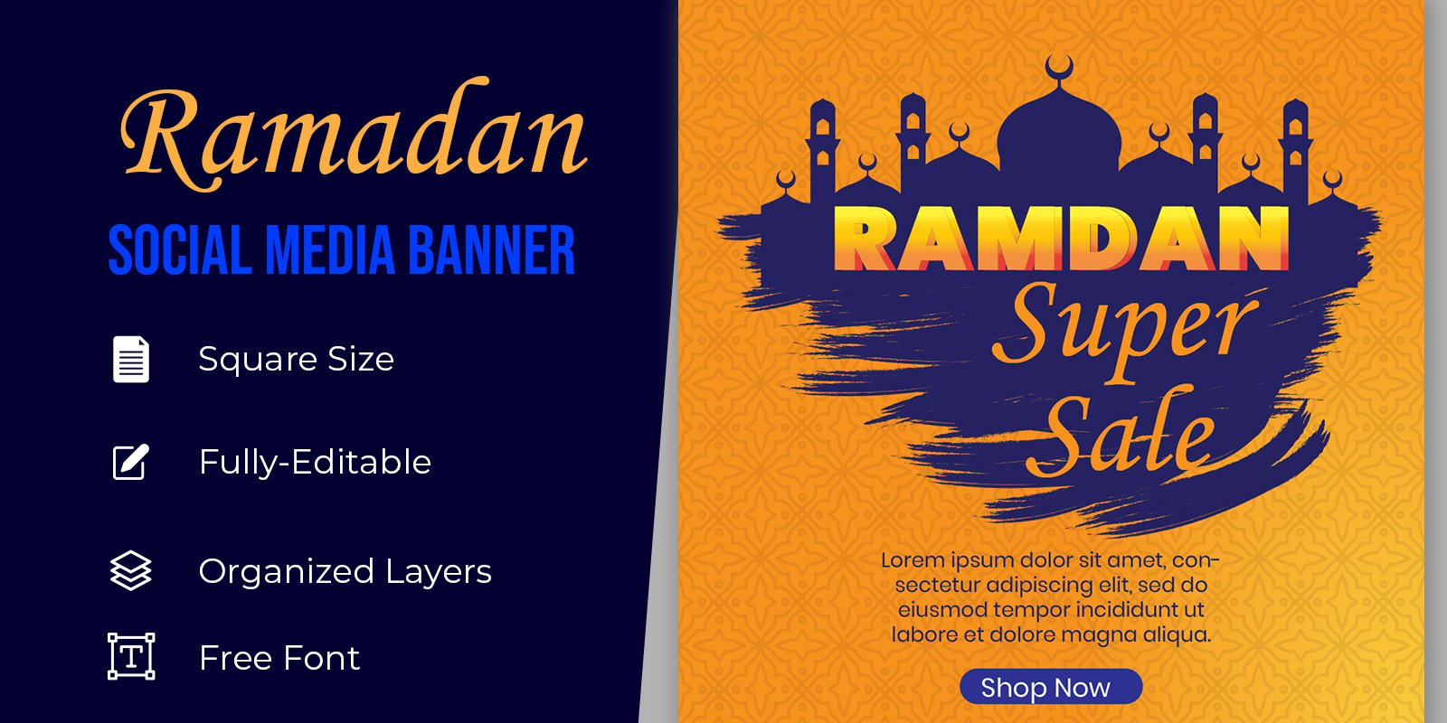 Traditional Ramadan Sale Social Media Banner