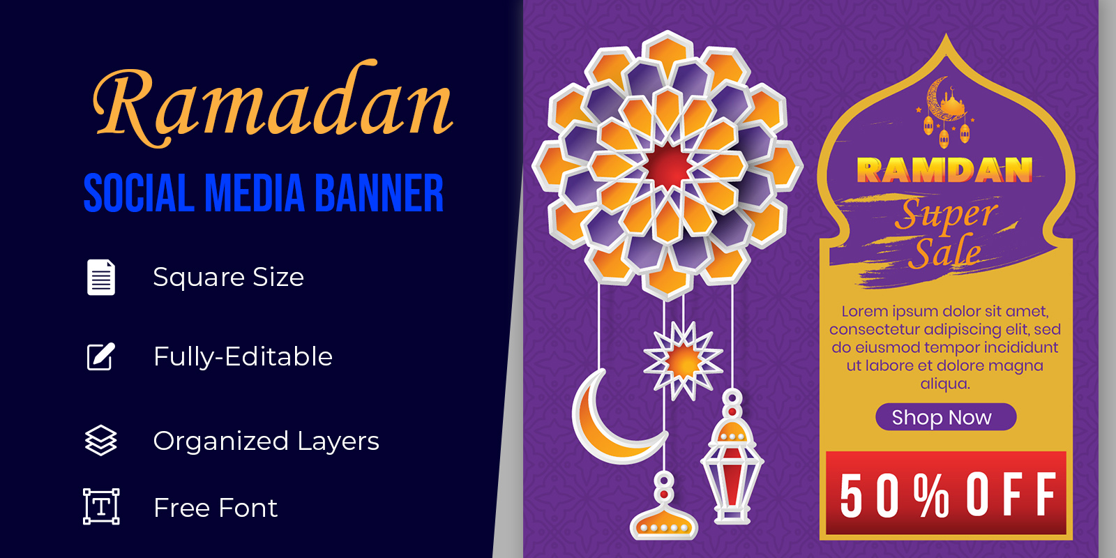 Ramadan Celebration Sale Vector Banner