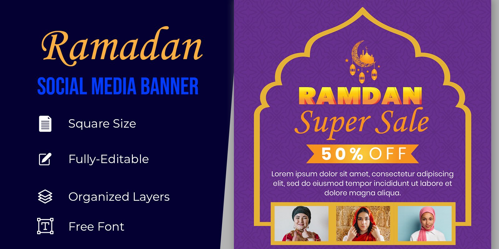 Ramadan Celebration Sale Social Media Vector