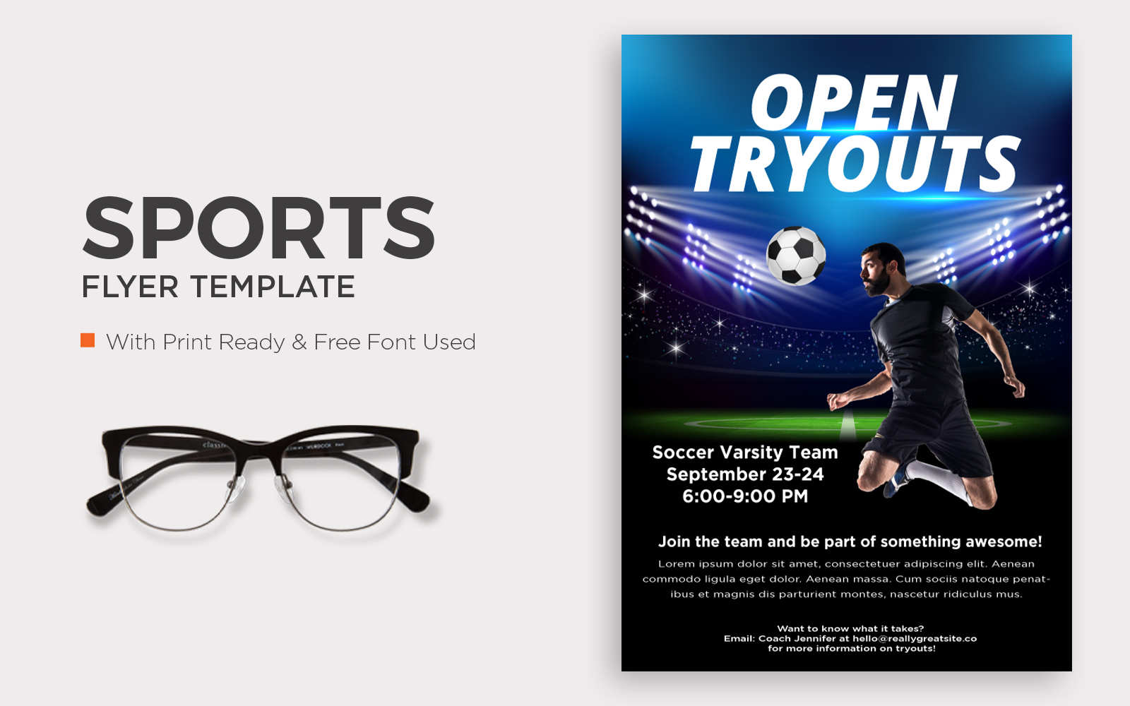 Open Tryouts Flyer Design