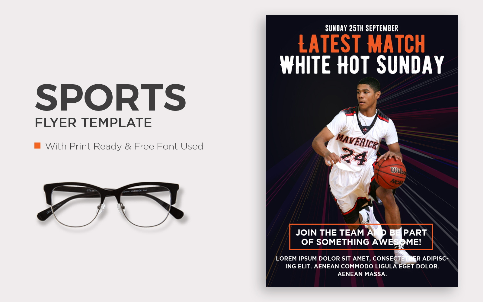 Latest Match White Hot Sunday Basketball Flyer