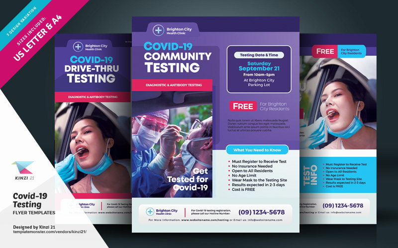 Covid-19 Testing Flyer Templates