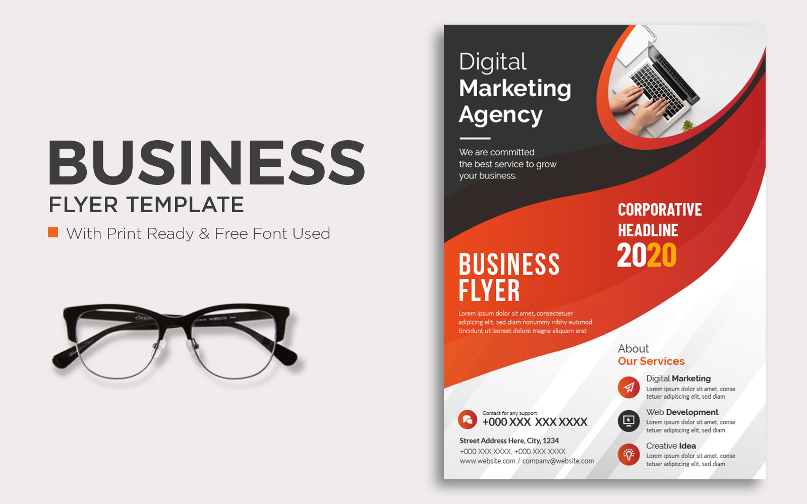 Corporate business flyer template Premium Vector