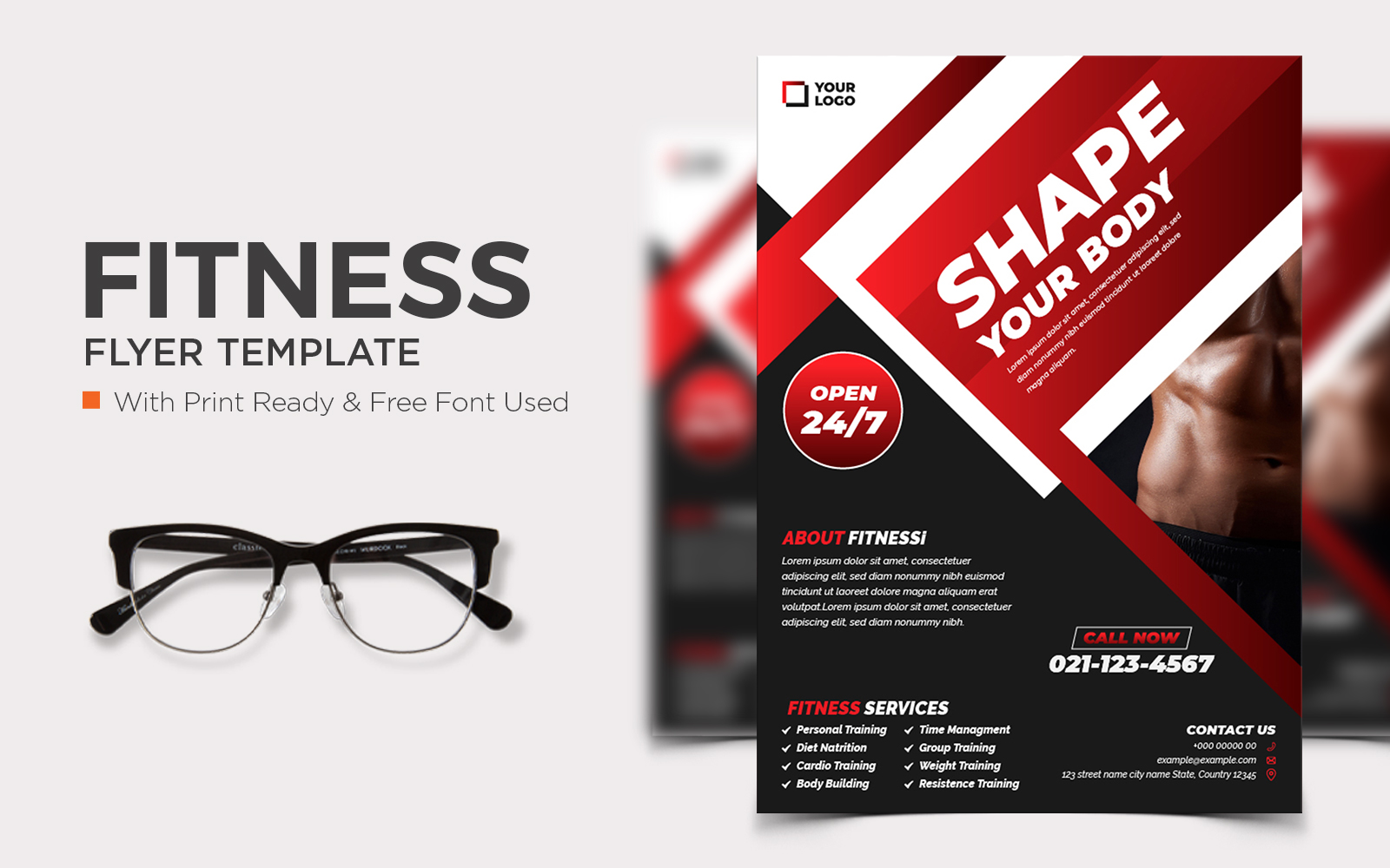 Fitness Concept Poster Template