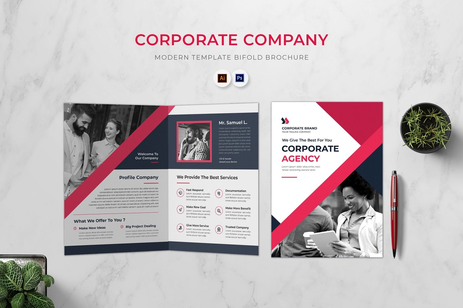 Corporate Company Bifold Brochure