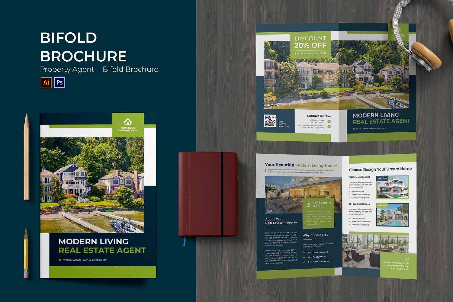 Property Agent Bifold Brochure