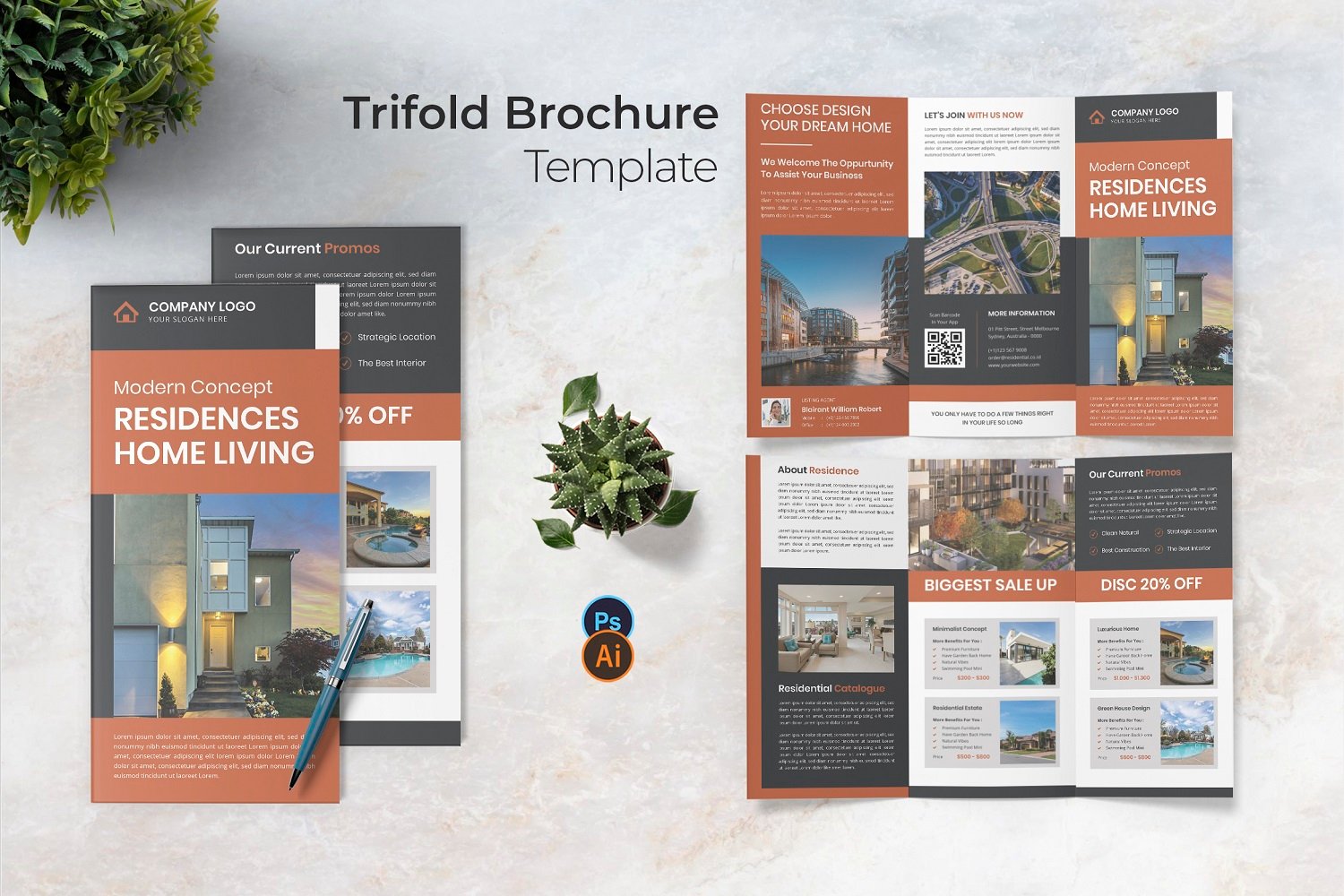 Residences Living Trifold Brochure