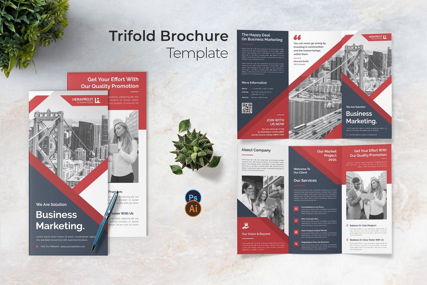 Business Marketing Trifold Brochure