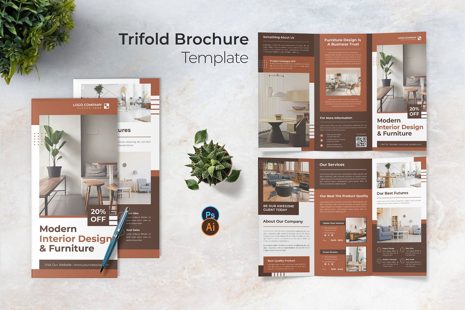 Design Interior Trifold Brochure