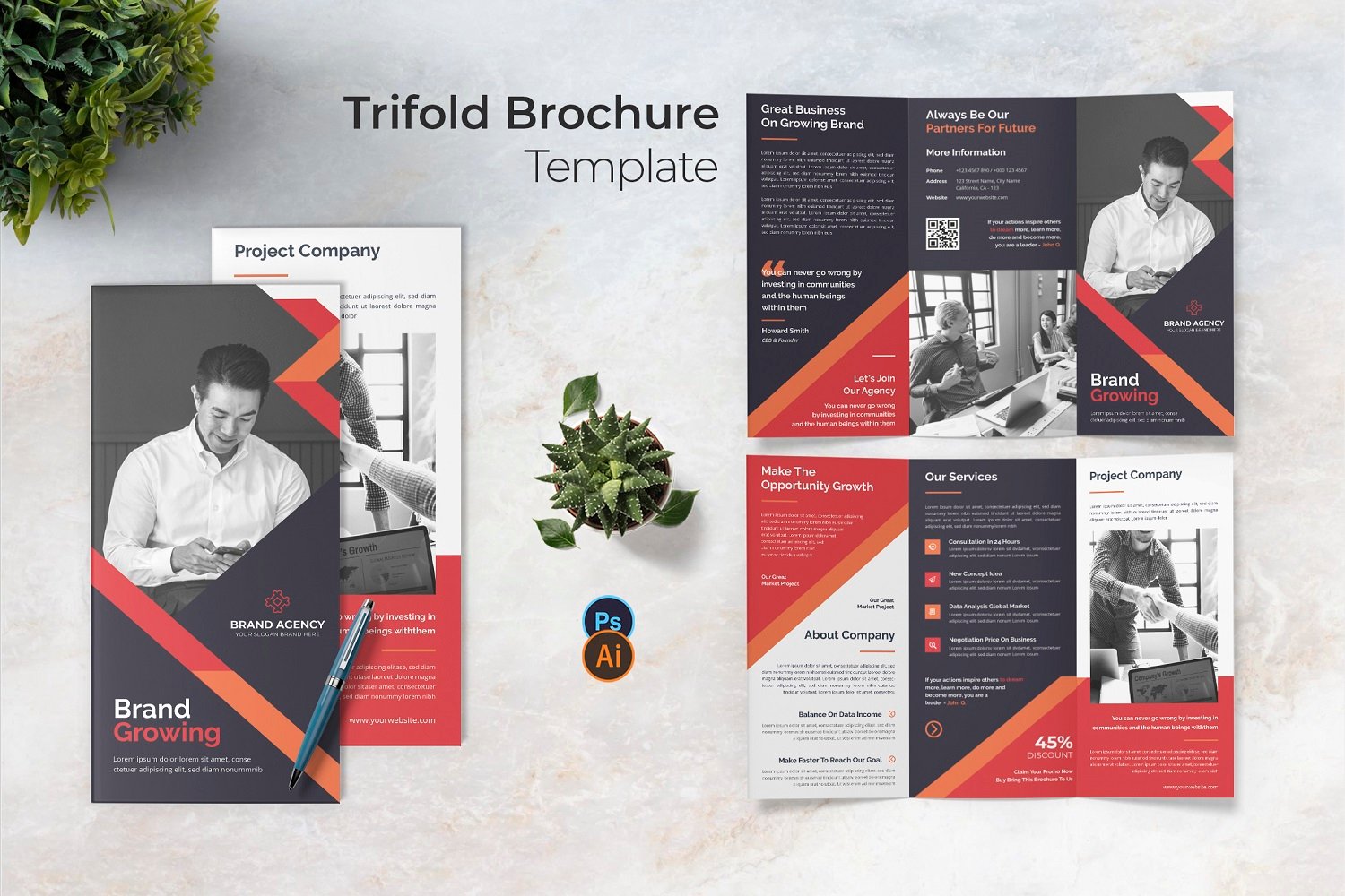 Branding Identity Trifold Brochure