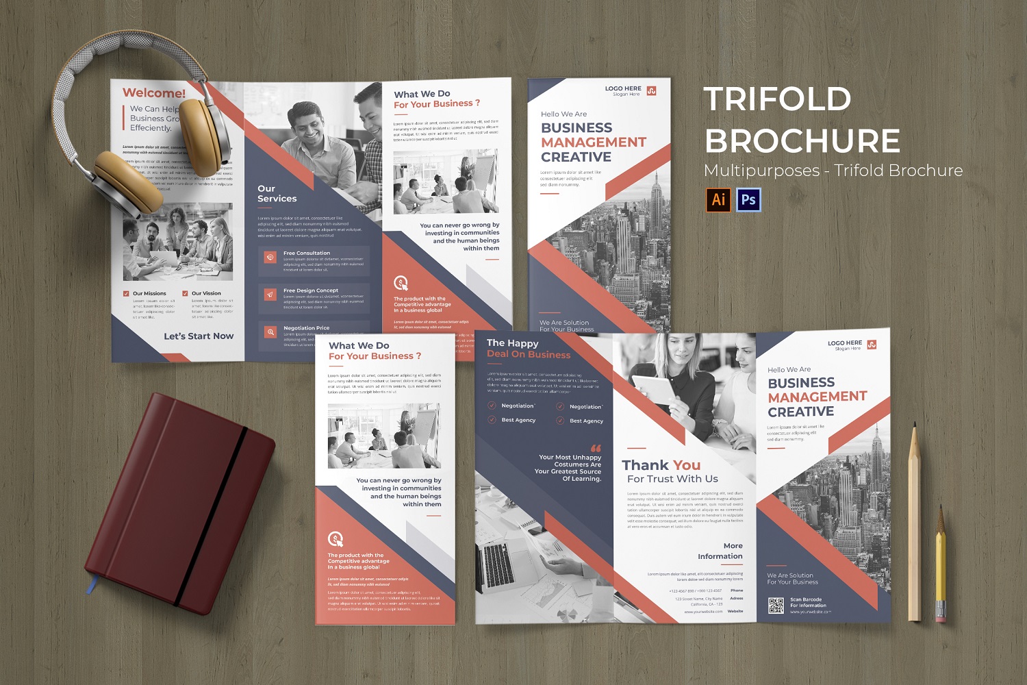 Management Creative Flyer Trifold Brochure