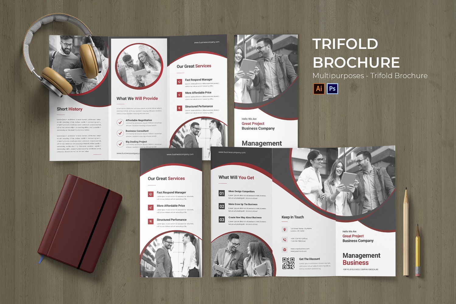 Management Business Flyer Trifold Brochure