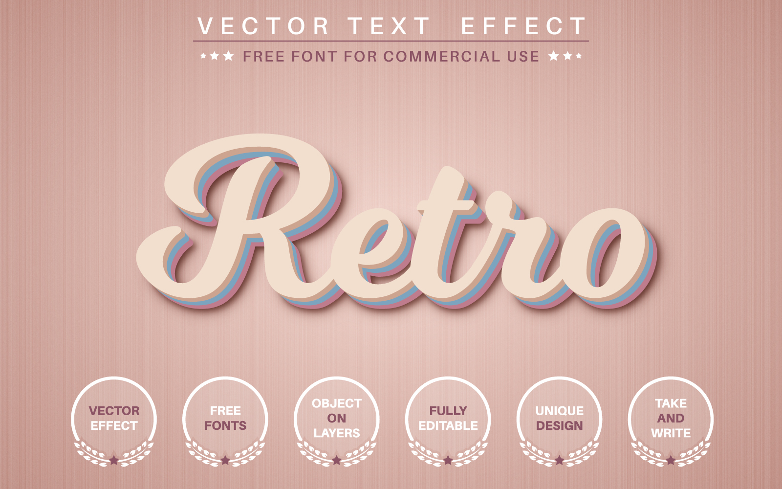 Retro - Editable Text Effect,  Font Style Graphic Illustration