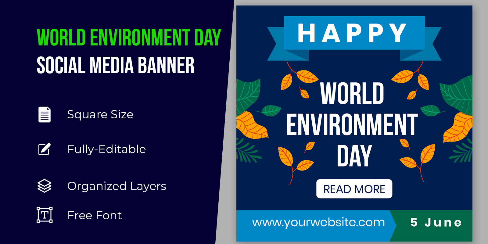 Nature World Environment Day Social Media Banner