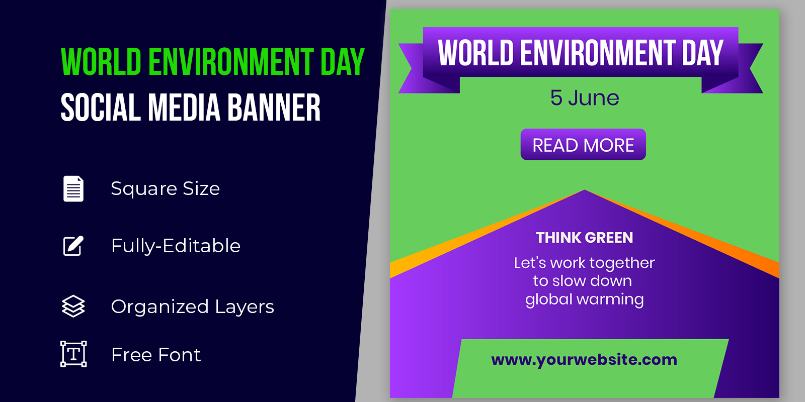 World Environment Day Social Media Banner Illustration