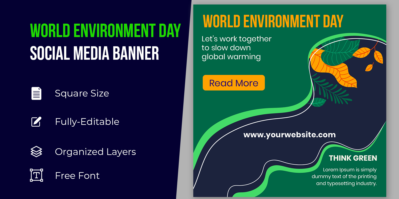 Natural Banner World Environment Day Social Media Celebration