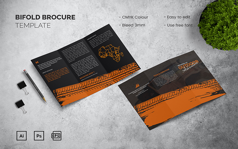 Adventure Outdoor - Trifold Brochure Corporate identity template