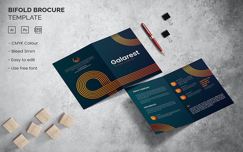 Galarest - Bifold Brochure Corporate identity template