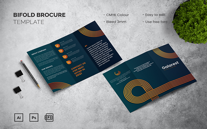 Galarest - Trifold Brochure Corporate identity template