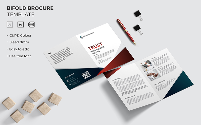 Trust Business - Bifold Brochure Corporate identity template