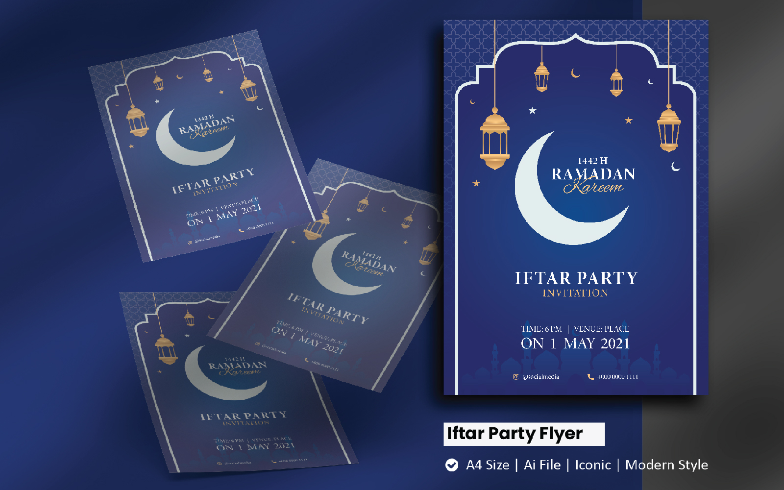 Iftar Party Ramadan 2021 Flyer Corporate Identity Template