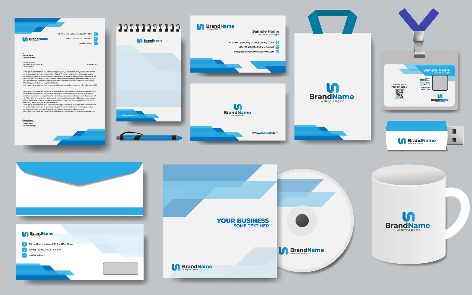 Brand Name Stationery Corporate Brand Identity Design