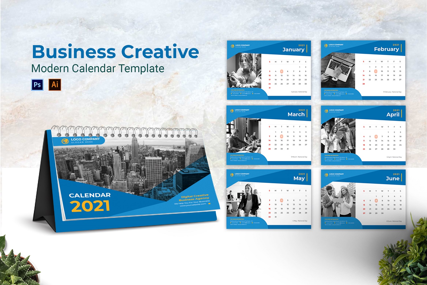 Business Creative Desk Calendar Planner