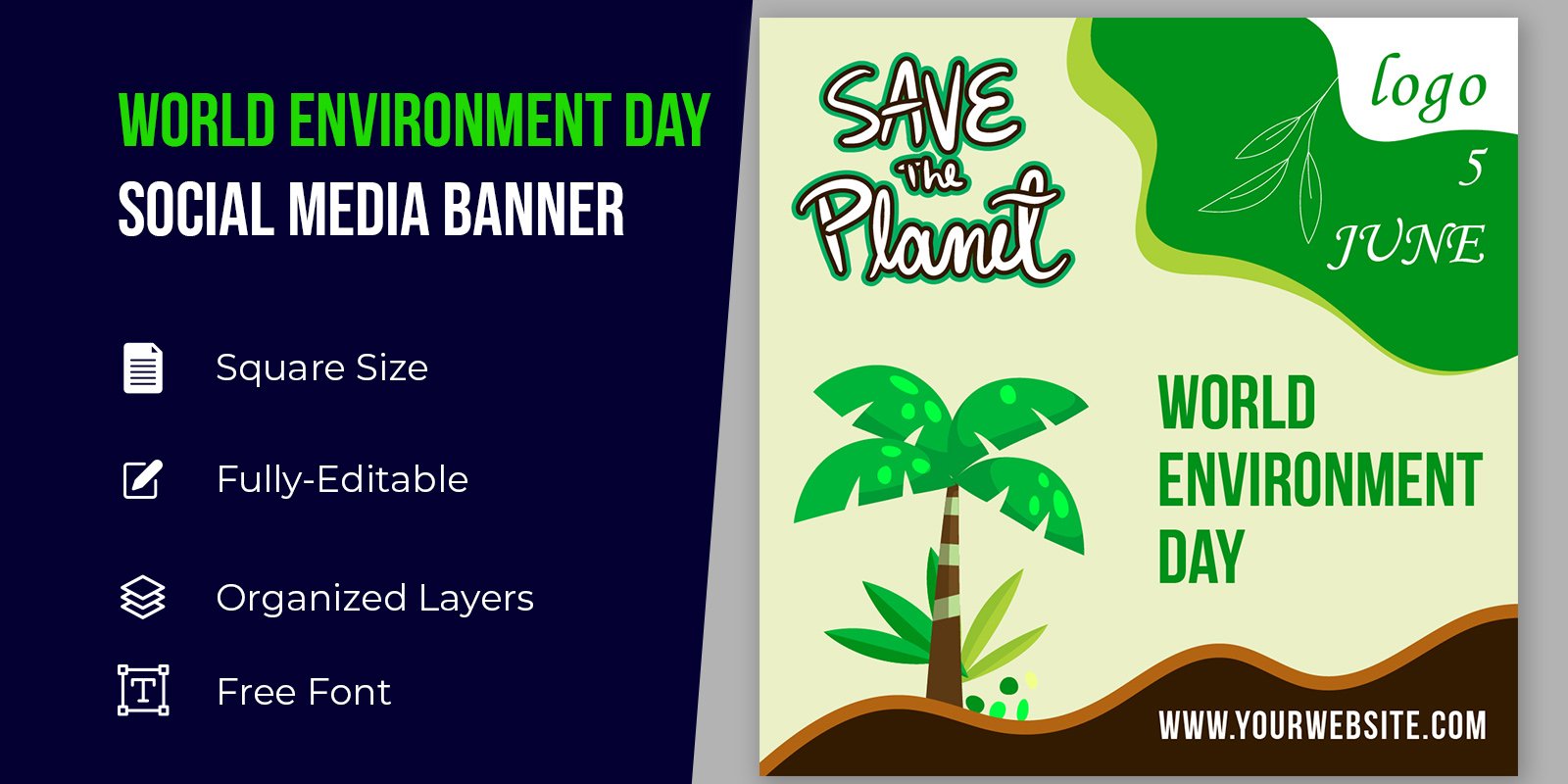 World Environment Day Tree Corporate identity template