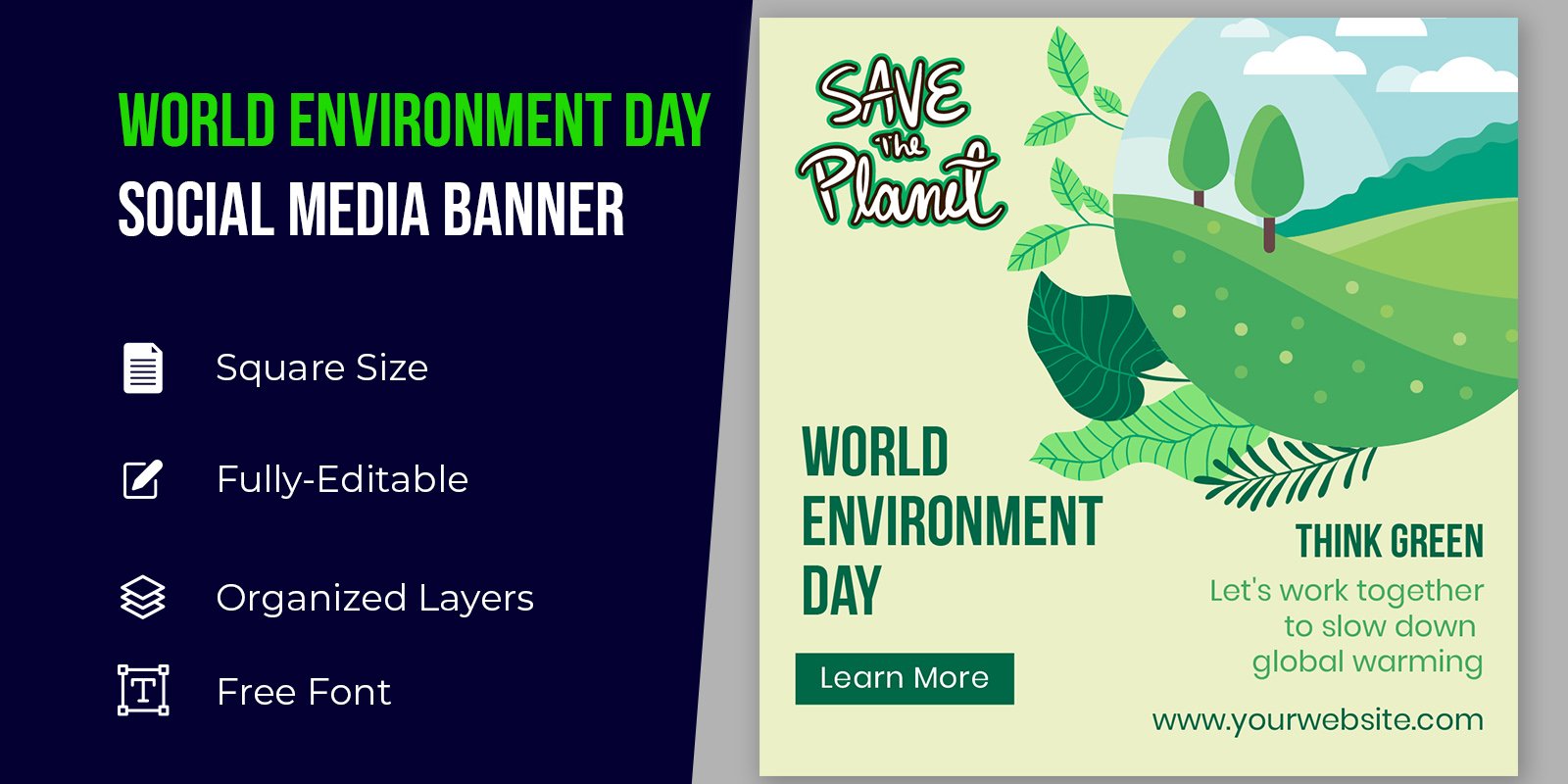 World Environment Day With Nature Corporate identity template