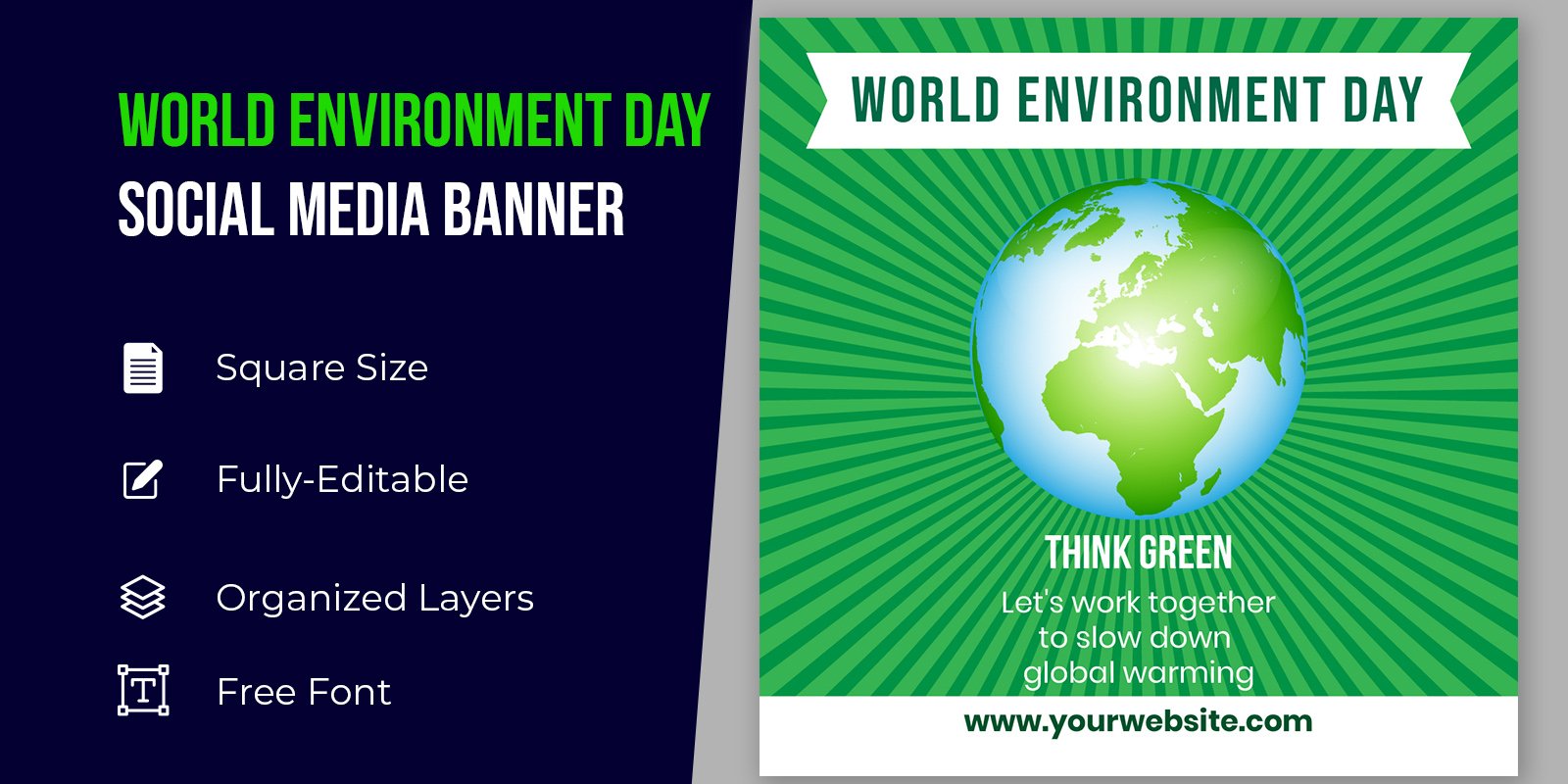 World Environment Day Social Media Isolated Design Banner