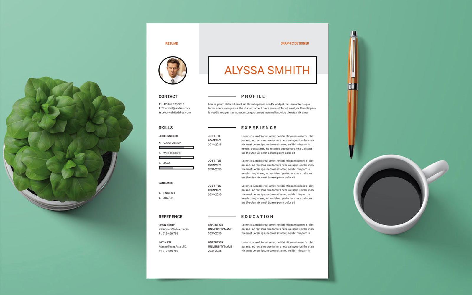 Alyssa Smhith – Graphics  Designer Resume Template