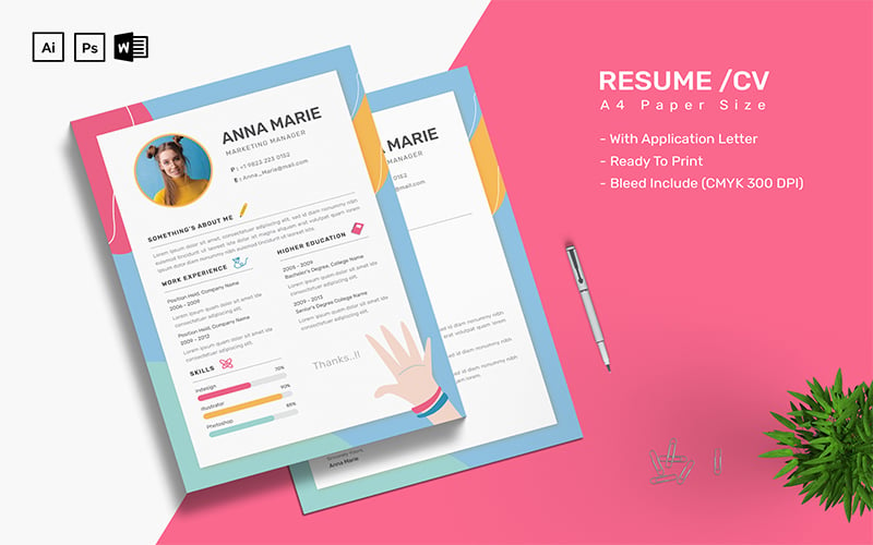 Anna Marie - CV Resume Template