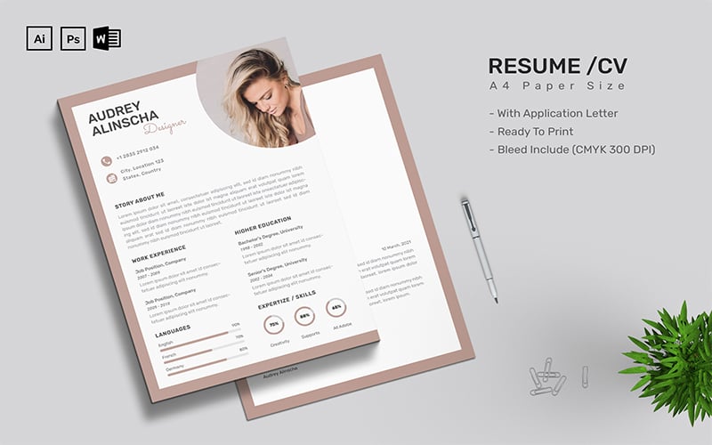 Audrey Alinscha - CV Resume Template