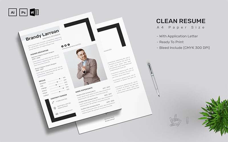 Brandy Larrson - CV Resume Template