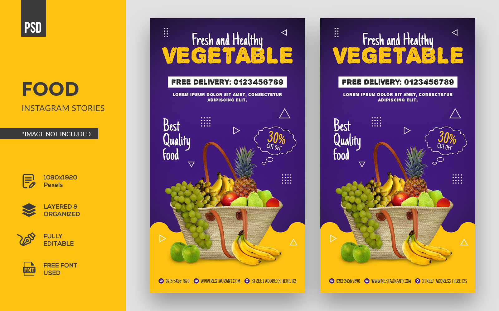 Vegetable Food Instagram Social Media Stories Banner
