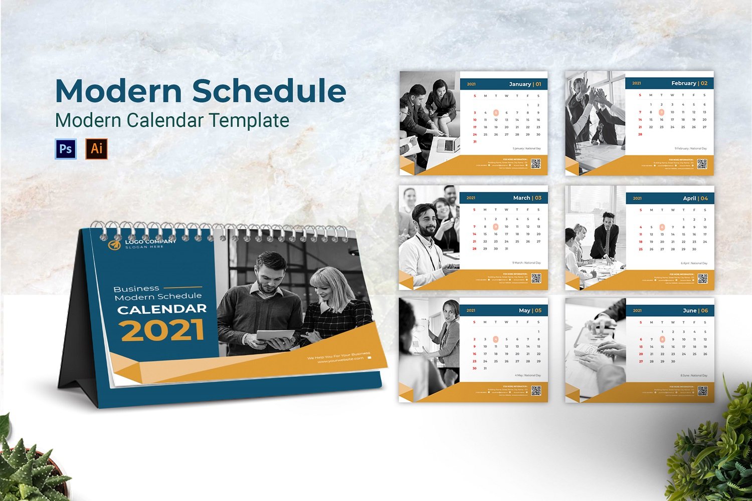 Modern Schedule Desk Calendar Planner