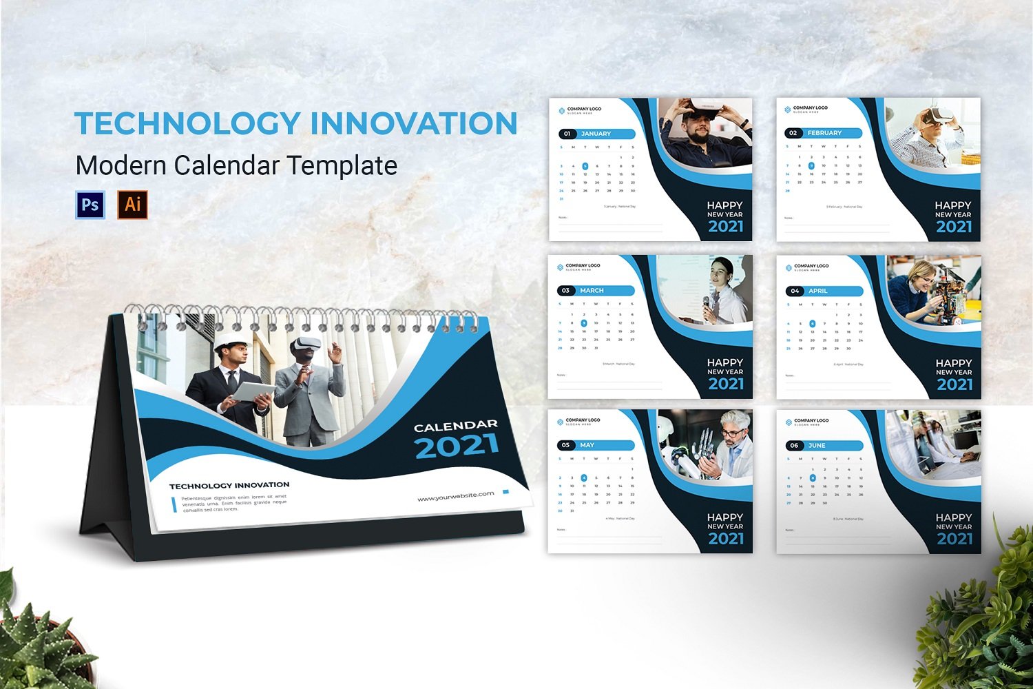 Technology Innovation Desk Calendar Planner