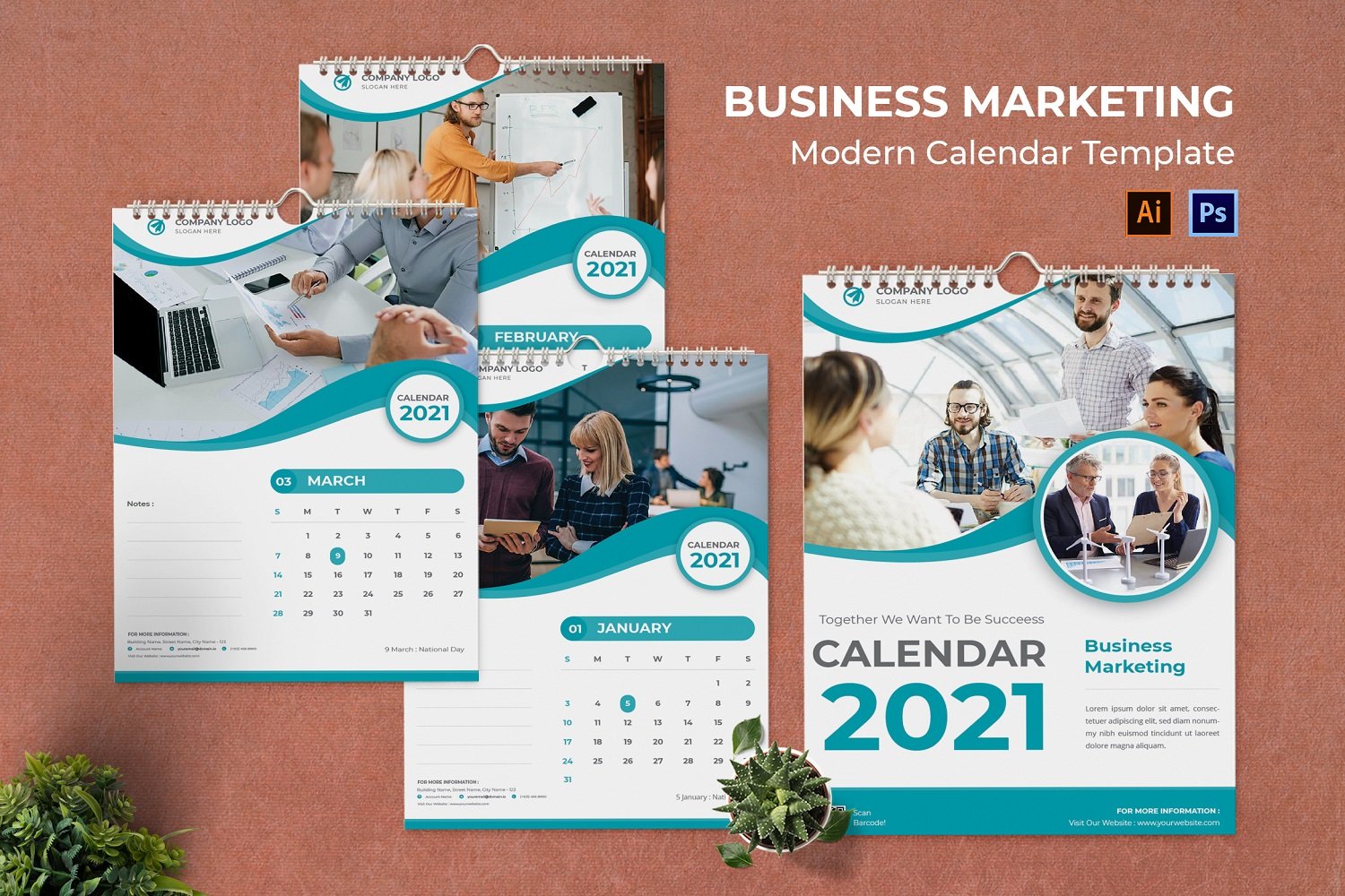 Business Marketing Calendar Portrait Planner