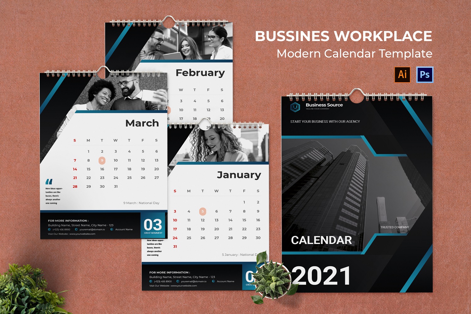 Business Workplace Calendar Workplace Planner