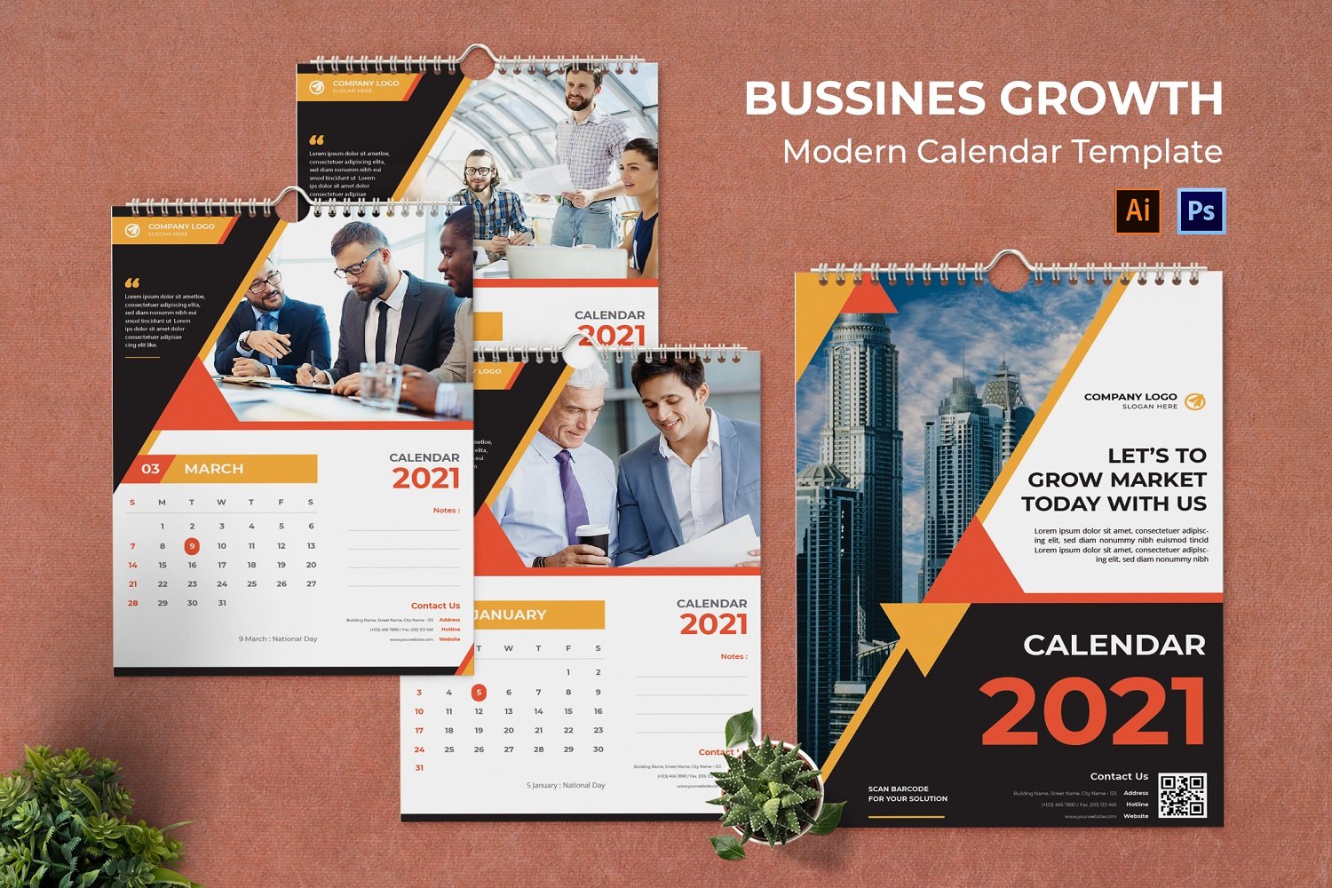 Business Growth Calendar Portrait Planner