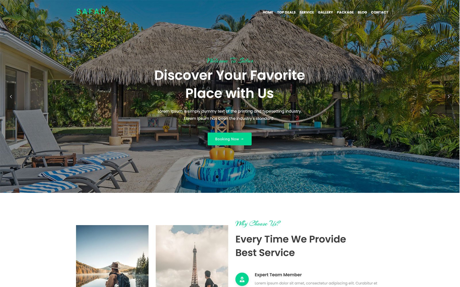 Safar - Tour and Travel Agency WordPress Theme