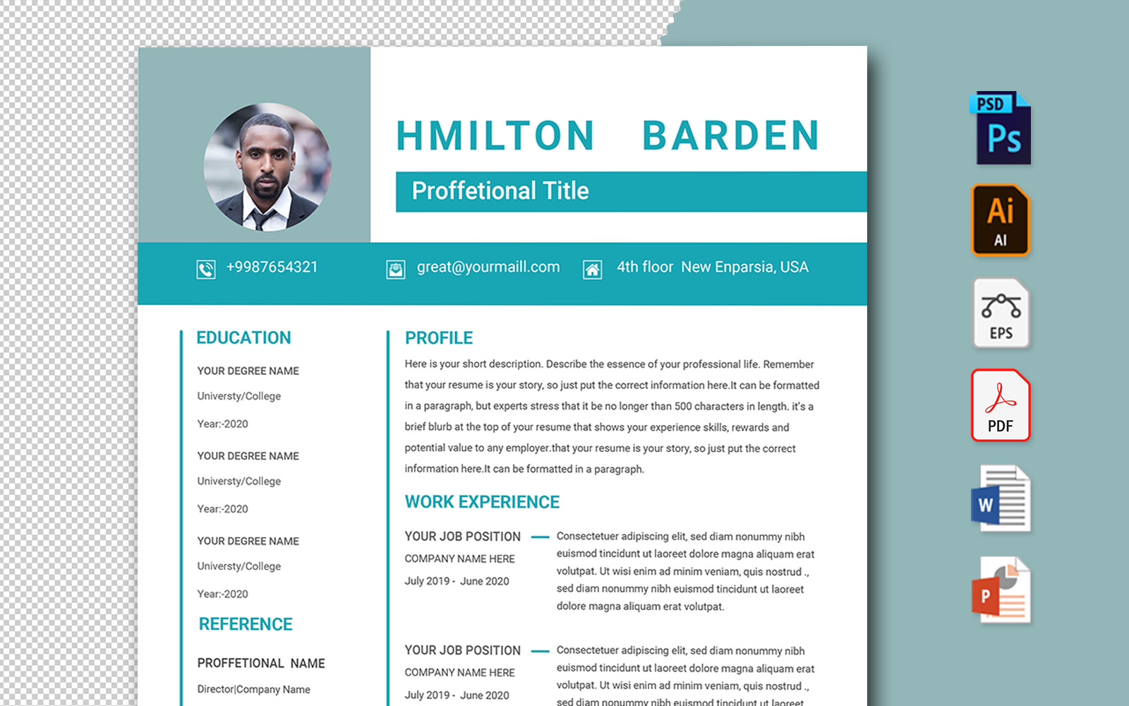 Hmilton Professional Resume Template