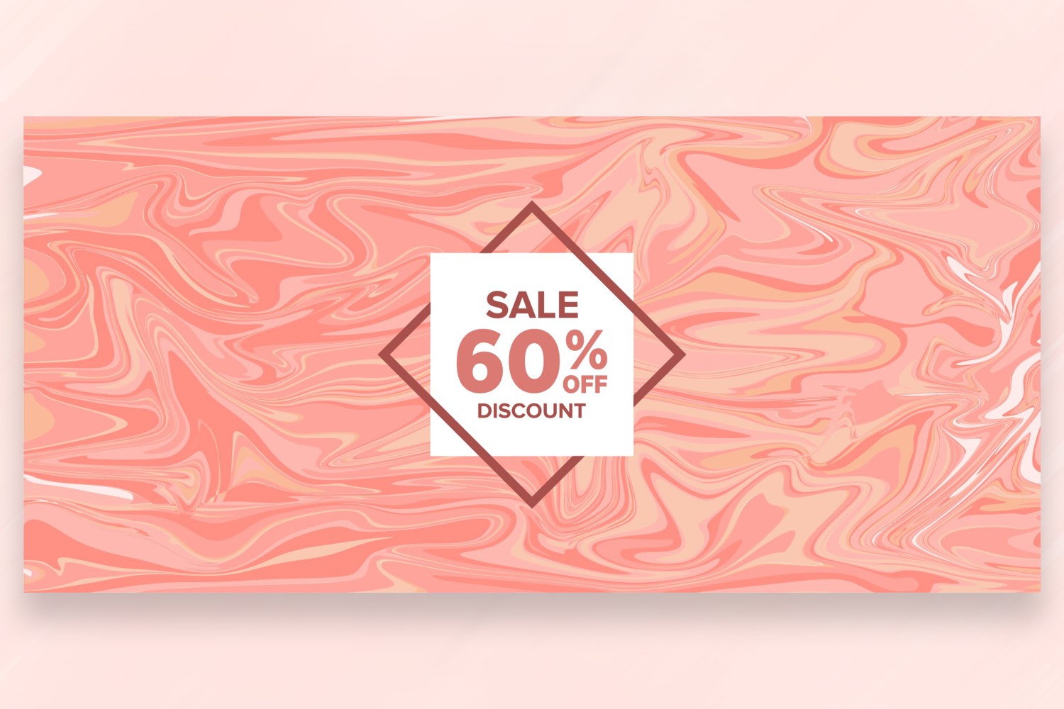 Sale Banner on Marble Pink Background