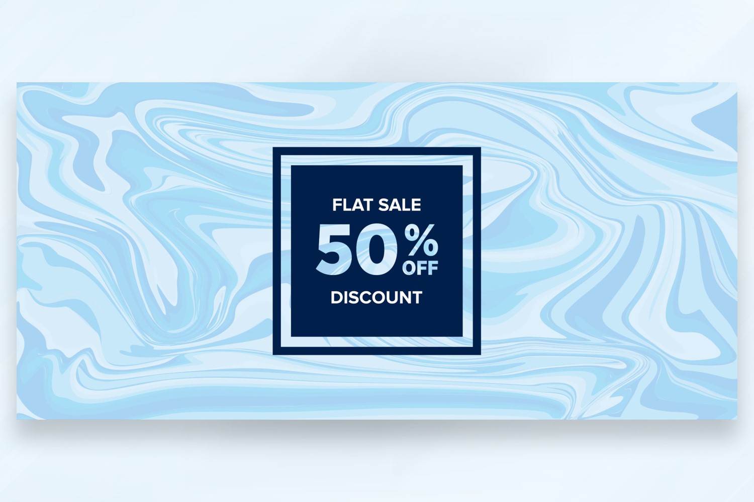 Sale Banner on Marble Aqua Background